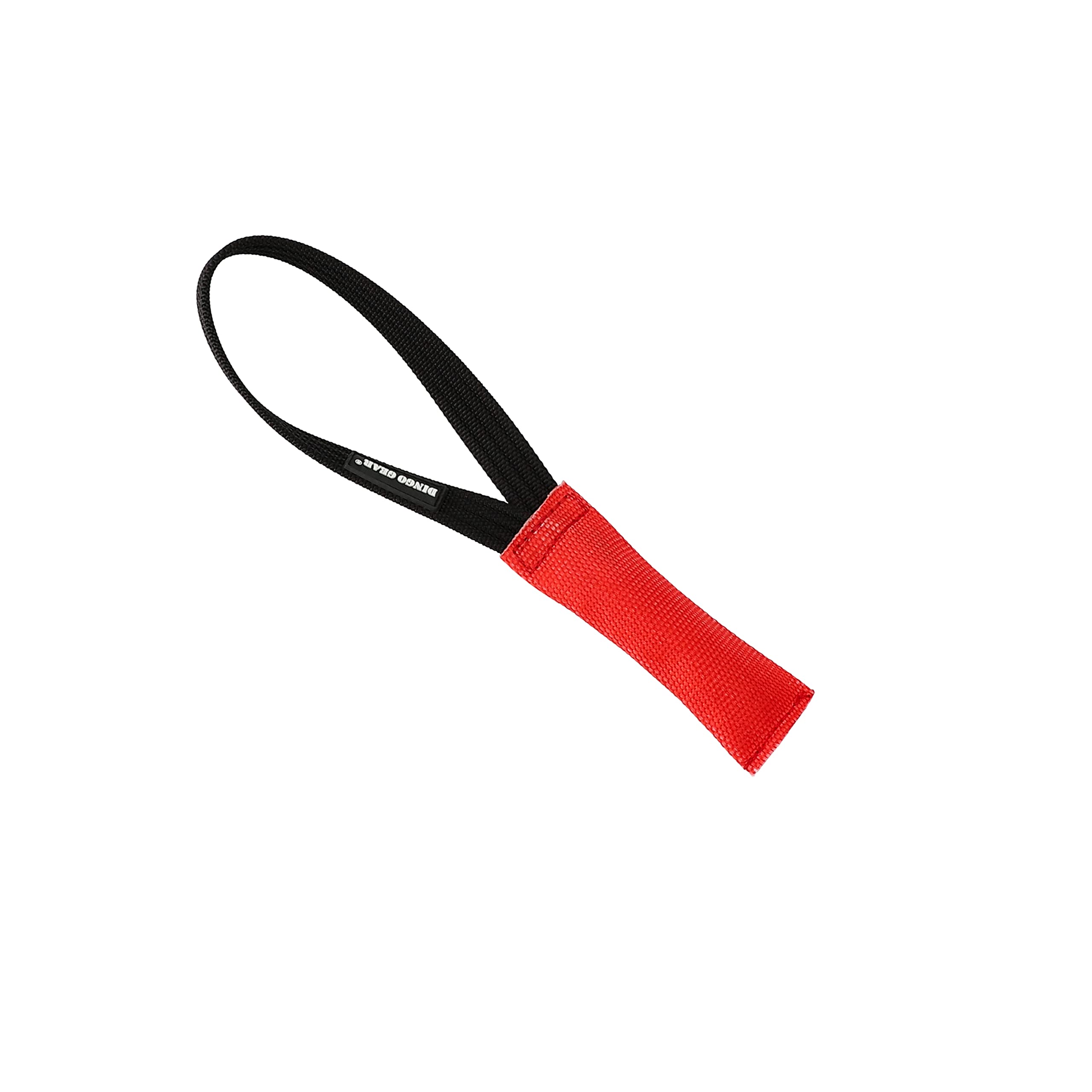 DINGO GEAR Firehose Bite Tug 1 Handle Heavy Duty Toy for K9 IGP Dog Training Sports Play Fetch Bite Work Floating Tug of War to Fire Up Prey Drive Size XS Red S00292