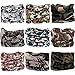 9PCS Headwear, Headband Scarf Bandanna Headwrap Mask Neckwarmer & More 12-in-1 Multifunctional Stretchable Sport & Casual (9PC.Camouflage New Series.2)
