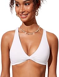 CRZ YOGA Womens V Neck Bikini Tops Twist Front