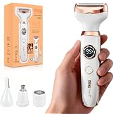 DSP 4-in-1 Ladies Shaver for Eyebrow, Nose &amp; Body,Hair,LED Display | 60min use,Cordless,304 Steel Blade, Tpye-C Cordless Rechargeable,Low noise &le;70dB