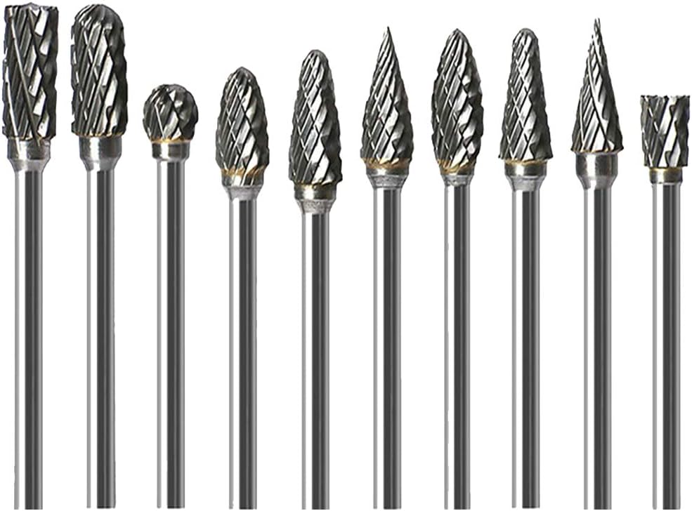 Cutting Burrs 8 Piece Double Cut Tungsten Steel Carbide Rotary Burrs