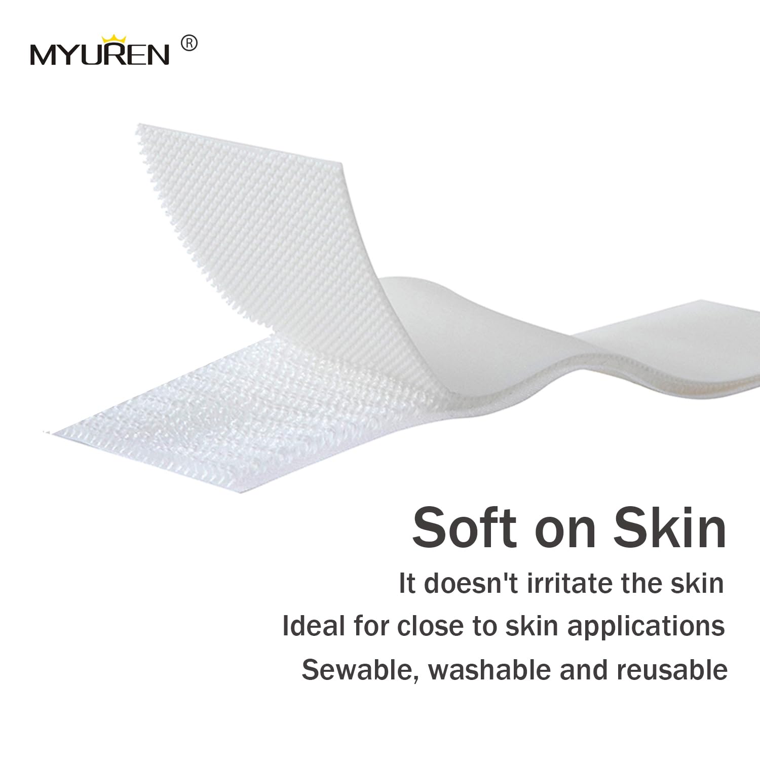 Sew on Hook and Loop Strips 3/4in x 5yd | Easy to Sew | Excellent Grip | Non-Adhesive Back Nylon Strips Fabric Fastener Non-Adhesive Interlocking Tape for Clothing Sewing Crafts and DIY, White