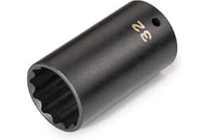 TEKTON 1/2 Inch Drive x 32 mm Deep 12-Point Impact Socket | SID23332