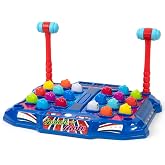 Merchant Ambassador Retro Arcade: Electronic Smash-A-Mole Tabletop Game | Mini Whack-A-Mole Arcade Machine with 4 Modes for 1-2 Players, Features Light Up Moles &amp; Multi-Level Solo or Head-to-Head