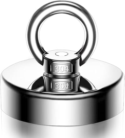YzmrBdqc Round Fishing Magnet 25mm 17kg Neodymium Hook Eyebolt Holder