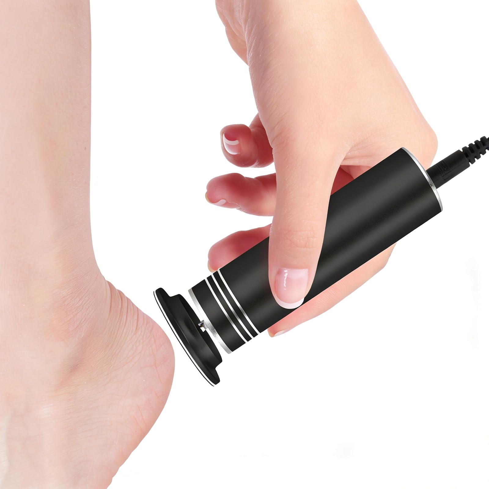 Electric Foot Callus Remover Adjustable Speed Electronic Hard Skin Remover Machine with 60pcs Replaceable Sandpaper Discs (Black)