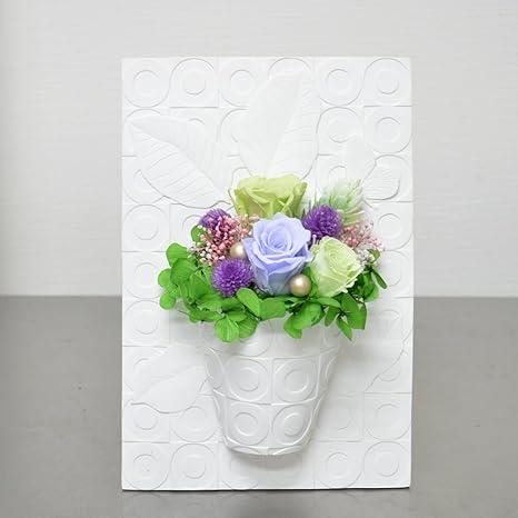 Amazon 花ぷらざ マケプレお急ぎ便対応 プリザーブドフラワー リーフデザイン縦型フレーム 水色バラアレンジメント ギフトボックス付 フラワーギフト 花ギフト 結婚祝い 贈り物 プレゼント プリザーブドフラワー オンライン通販