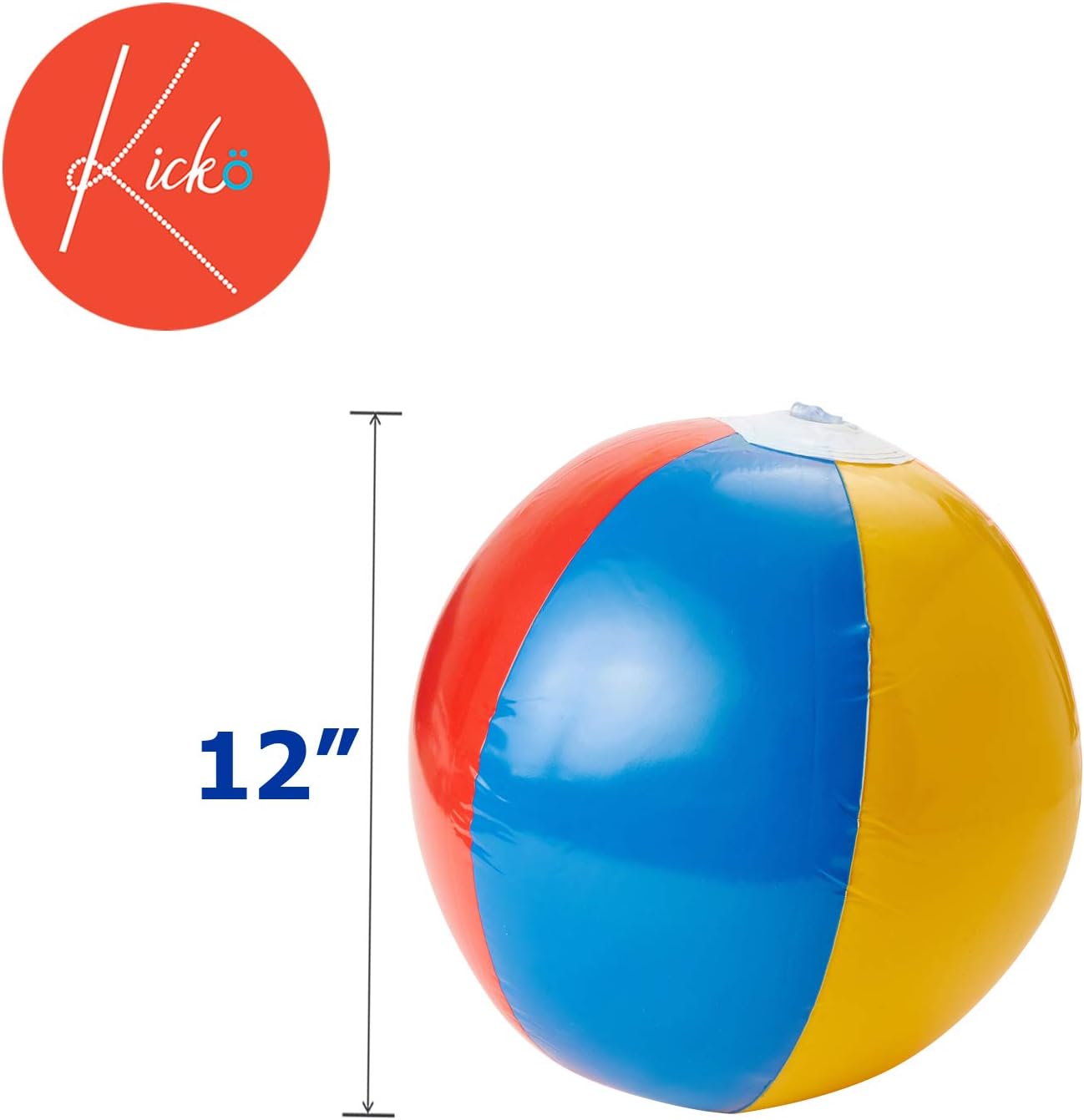 Kicko 6 Pack Inflatable Beach Balls - 12 Inch, Rainbow Colored - for Swimming Pools, Pool Party, Playing, Volleyball, Beach, Ocean, Kids, and Adults: Sports & Outdoors