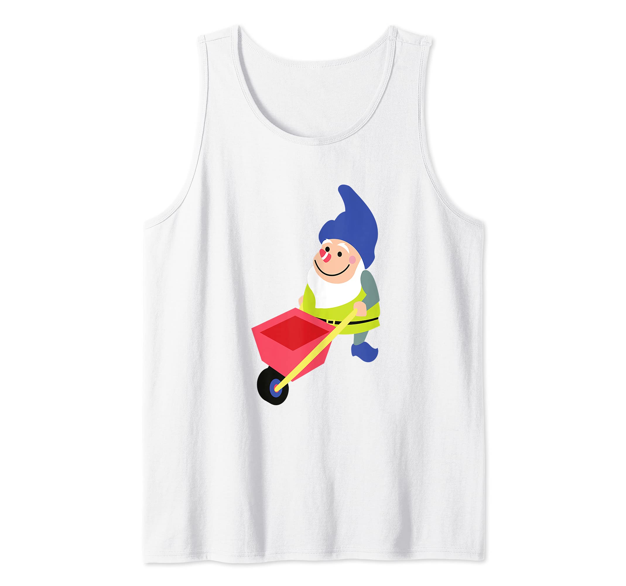 Lawn Gnome Wheel Barrel Garden Tank Top