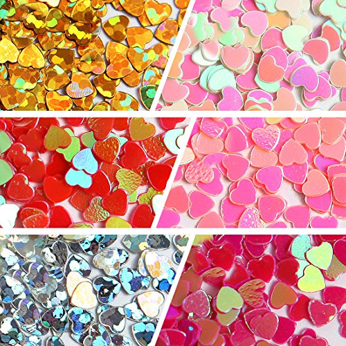 DIY 12 Colors Hollow & Solid Heart Star Iridescent Glitter Sequins Spangle 2 Sets 24 Jars for Nail Art Tip Deco Crafts Project - Thumbnail 5