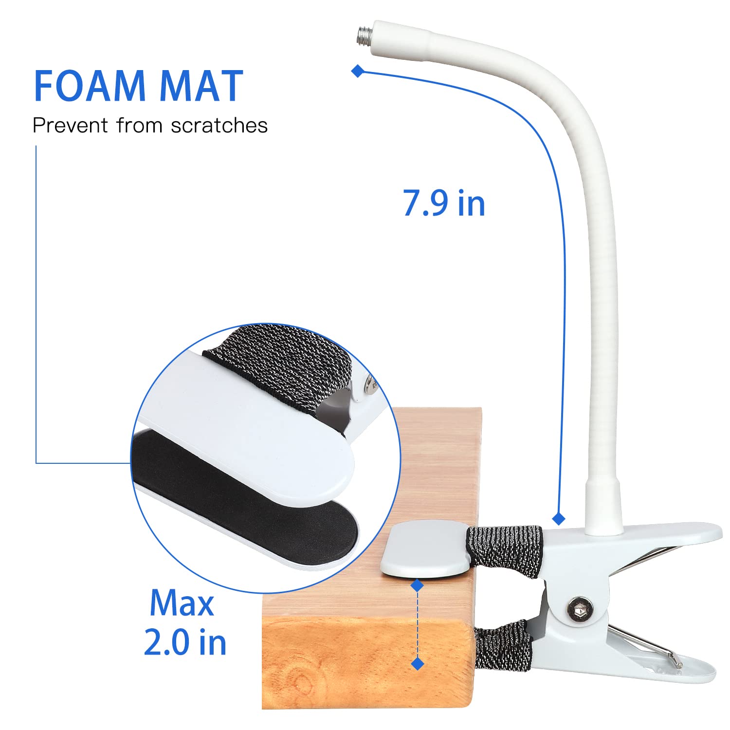 iTODOS Baby Monitor Mount Compatible with Nanit Pro Smart Baby Monitor & Flex Stand Baby Monitor, 8inches Flexible Arm Monitor Mount,Attach Your Baby Cam Wherever You Like-1pack