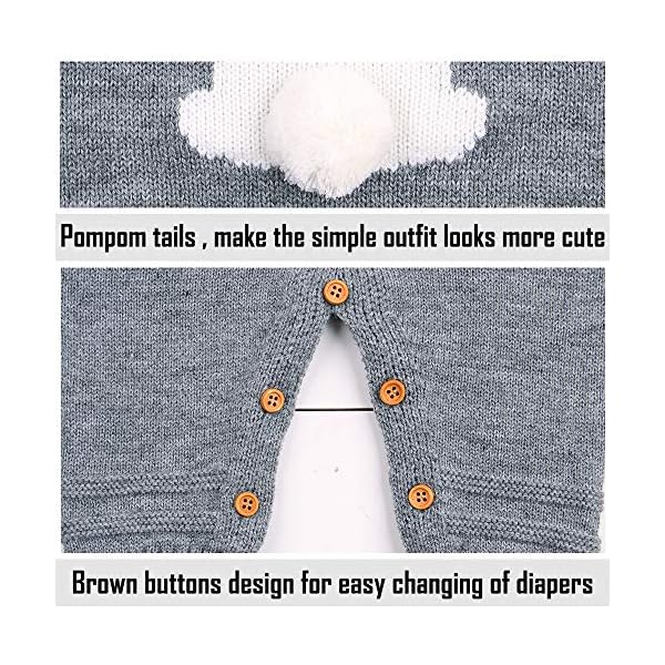mimixiong Baby Sweater Toddler Jumpsuits Kid's Knitted Bunny Romper for Easter Christmas - Image 7