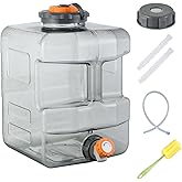 Sparkstarses 2.11-5.28 Gallon Water Jug, Camping Water Container with Spigot, No Leakage Water Tank Compatible with Electric Water Pumps, Water Bucket for Emergency Outdoor Hiking Picnic