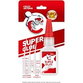 Super Glue, 20g Quick-Dry Strong Adhesive for Plastic, Metal, Wood, Leather, Shoe, Rubber, Glass, Fast Bonding Multi-Purpose Clear Glue for Home Repairs, DIY Crafts