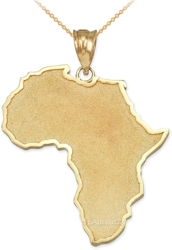 14K Yellow Gold Africa Map Necklace (16)