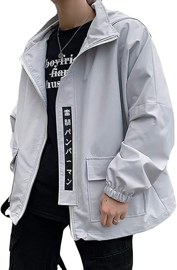 Amazon Debangniメンズ ジャケット ブルゾン 春服 スタジャン 無地 ゆったり 大きいサイズ ジャンパー フード付き 原宿風 カジュアル アウター 韓国風 ハンサム アウトドア コート ジャケット 通販