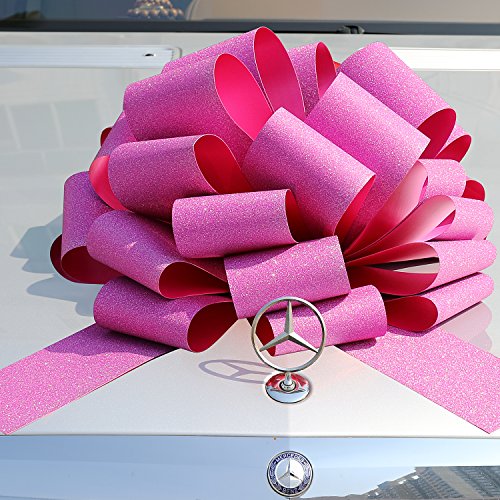Big Pink Car Bow Ribbon Pull Bows New Car Bow Ribbon Automobile Bow