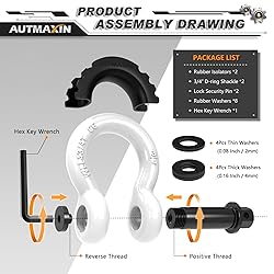AUTMAXIN D Ring Shackles 3/4" Shackle