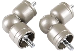 HOTOZON Adjustable Corner Connector for 1 Inch and 7/8 Inch Diameter Curtain Rods, 2 Pack Superior Elbow Connectors for Corne