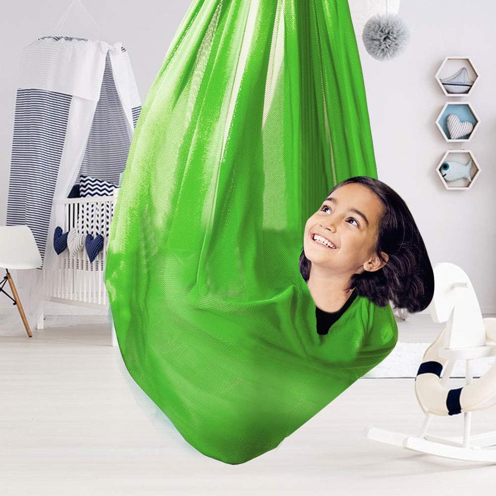Parkside Wind Kids Therapy Swing, Breathable Mesh Hammock, Indoor Physical Therapy Swing for Children with Special Needs, Cuddle Hammock for Autism, ADHD, Asperger's Syndrome (Green