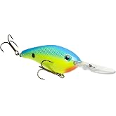 Strike King Pro Model 6XD Fishing Lure, Deep Diving Crankbait, Unique Curved Bill, Free-Floating Rattle Chambers, 1-Ounce, Dives to 19-Feet, Size 1 Treble Hooks