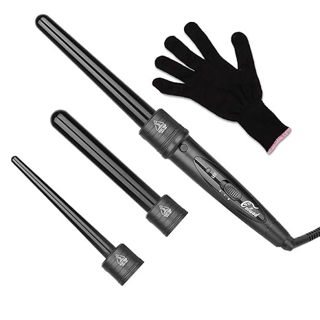 Lockenstäbe,Culwad 3 in 1 Multifunktions Austauschbare Lockenwickler Set - mit Handschuh