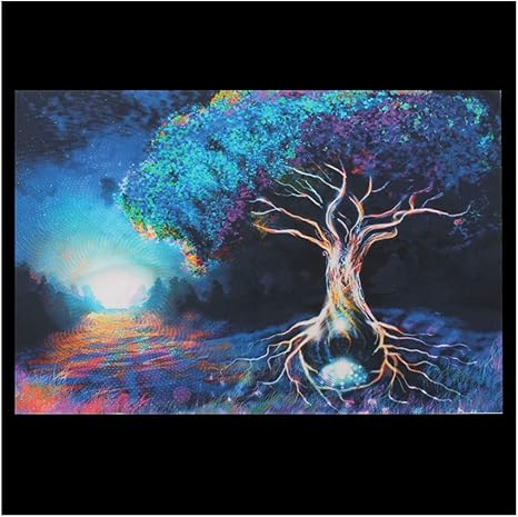Amazon 幻想的な森のカラフルな絵画ファンタジーリビングルームの寝室の絵画壁の写真リビングルームのポスターアート 40x60cm フレームレス ウォールステッカー オンライン通販