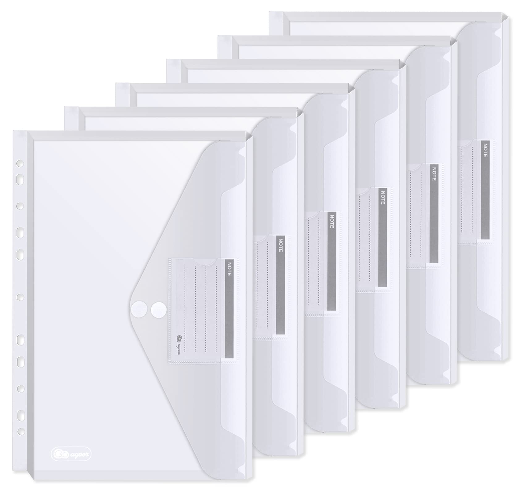 Expandable Plastic Wallets 24Pack 3D Document Wallets with 2 Hook Loop Fasteners Holds 270 Sheets of Paper, A4 Clear Folders with 11 Binding Holes & Label Pocket for File Sorting — image 1