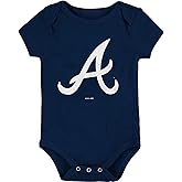 MLB Newborn & Infants 0-24 Months Primary Logo Onesie Bodysuit Romper (Atlanta Braves, 6/9 Months)