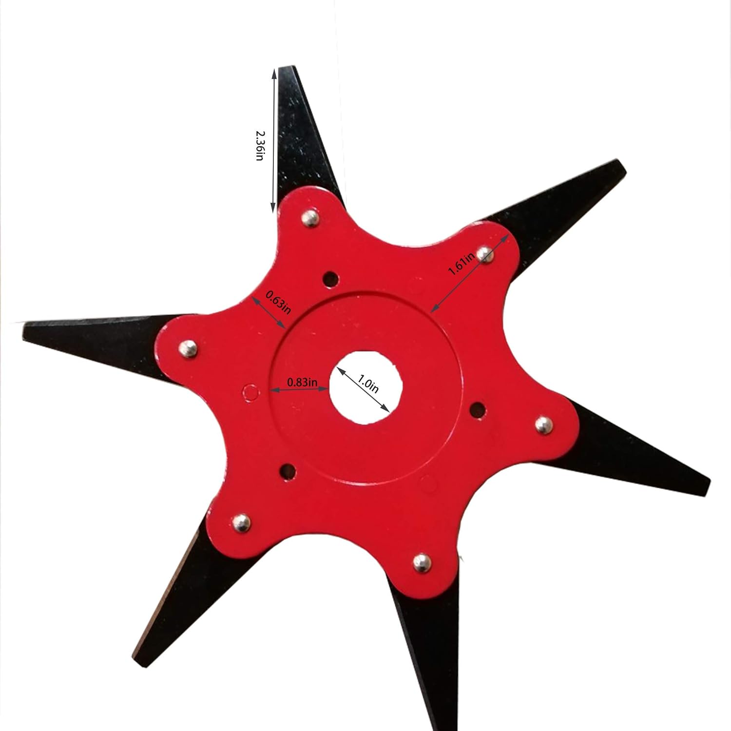 SixElements 6 Teeth Trimmer Head Enhanced Version Trimmer Head 65Mn Grass Steel Blades Tool with Group Work Head Accessories (Trimmer Head+ Adapter): Garden & Outdoor
