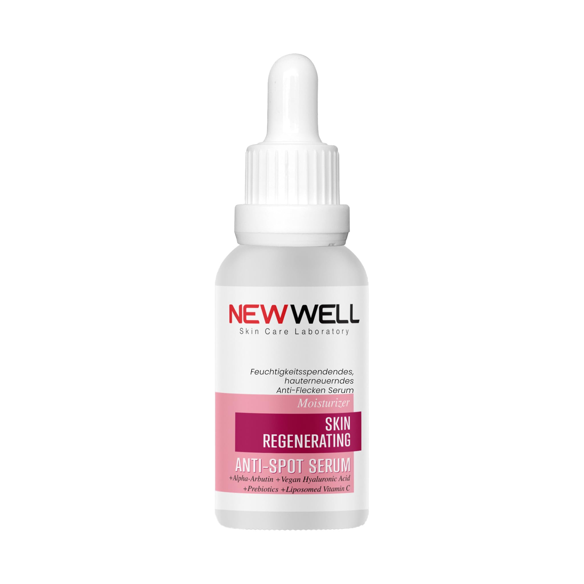 new well Newwell Face Anti-Stain Serum with Alpha Arbutin, Prebiotics, Vegan Hyaluronic Acid and Vitamin C, 30 ml