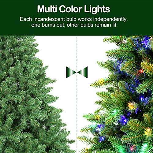 Hykolity 6.5 ft Prelit Artificial Christmas Tree with 350 Multicolor
