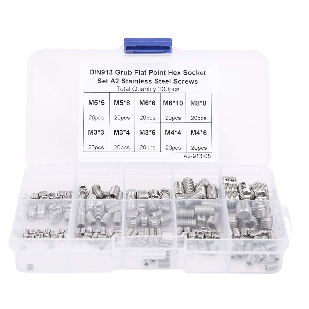 500Pcs M3/M4/M5/M6/M8 Hex Socket Screw Set Black Cup Head Nut Combination Boxed Anti‑Rust Fasteners Inserts Tool for Restoring Threads Automotive Repair with Storage Case
