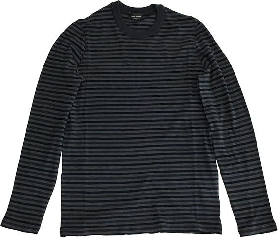Amazon ロベルトコリーナ Roberto Collina メンズ ボーダー柄長袖クルーネックニット ブラック グレー 並行輸入品 セーター 通販