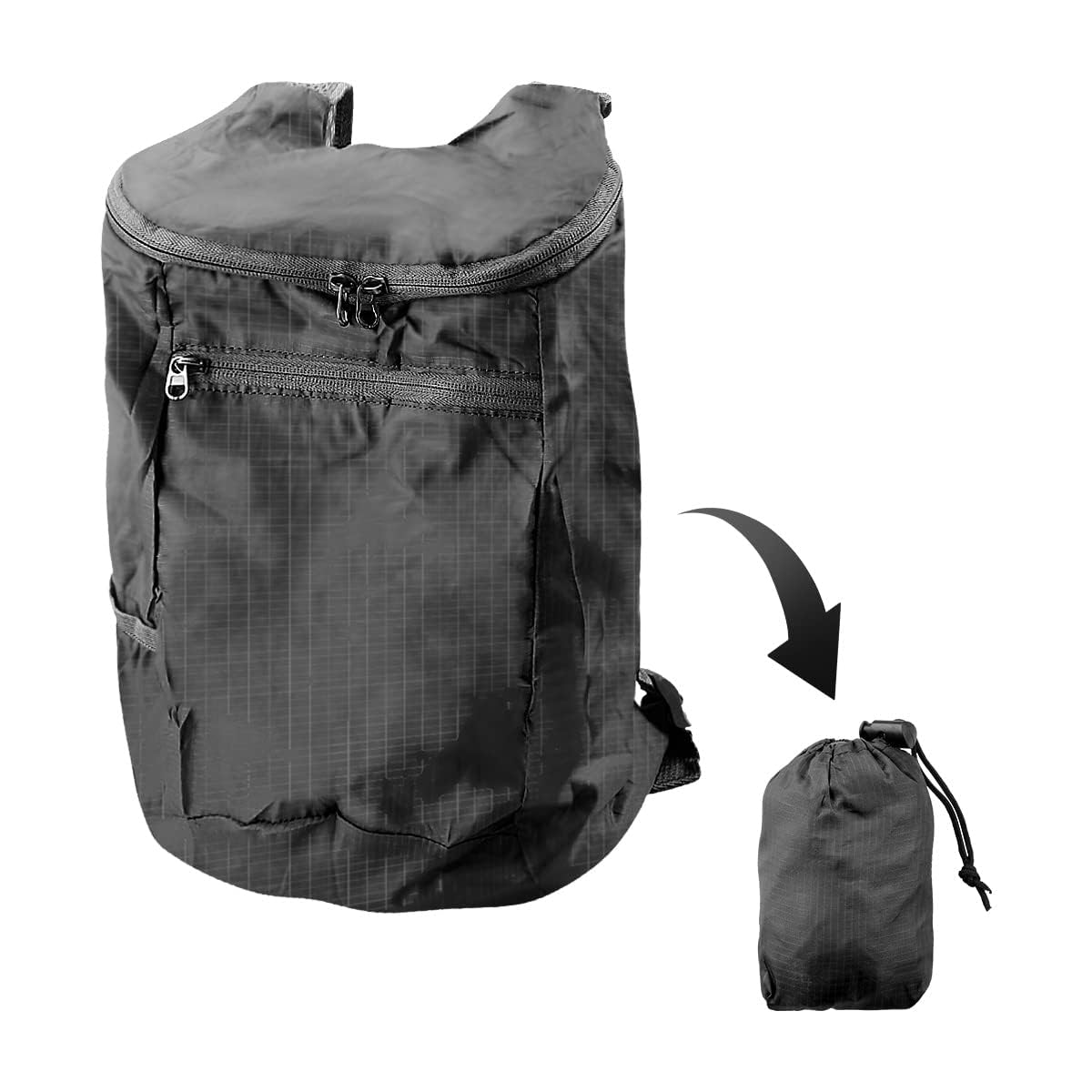 Jagowa Ultra Lightweight Foldable Backpack, Waterproof Hiking Rucksack Large Capacity Backpack for Outdoor Sports Travelling Camping Biking (Black)