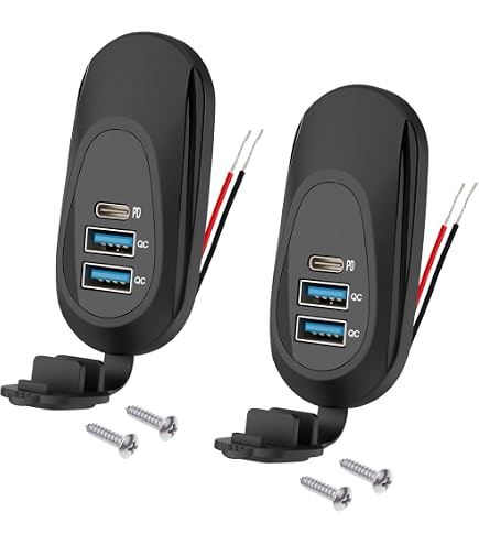 Linkstyle 2PCS Dual USB Charging Panel, QC3.0 USB A & PD3.0 Port Car