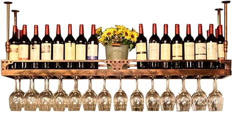 Giow Estante para Vino Colgante montado en el Techo Altura Ajustable