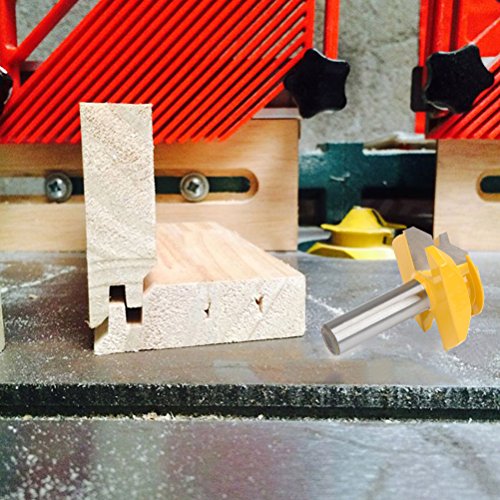 QLOUNI 1/2 Shaft Lock Miter Router Bit 2" Diameter 45 Degree Joint Bits for 3/4 thick Wood Cutter Tool - Thumbnail 2