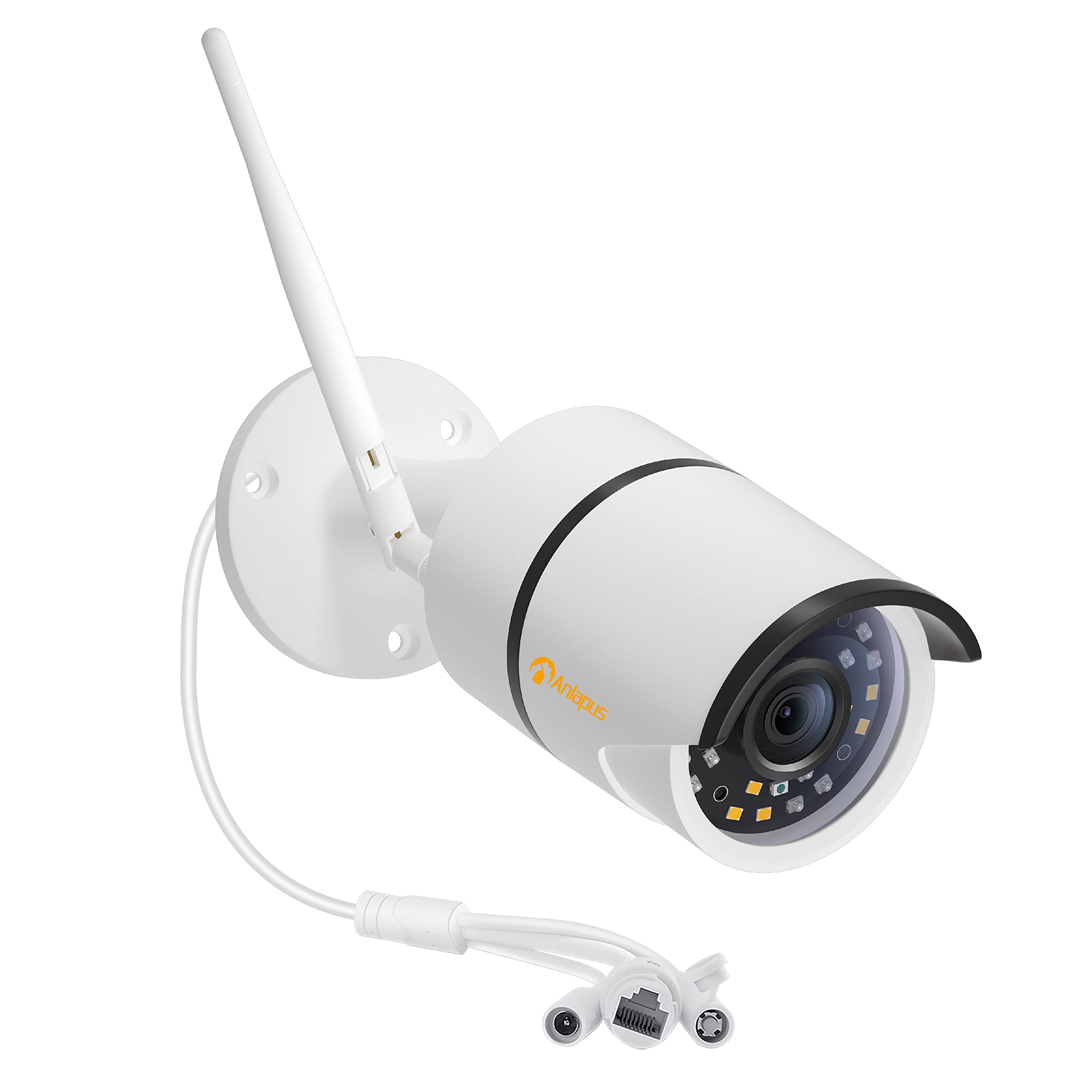 Anlapus Wireless Outdoor CCTV Security Camera, 2MP H.265+ IP Camera with Two-Way Audio, IP66 Weatherproof, 80ft Night Vision, Motion Alert, SD Card Storage