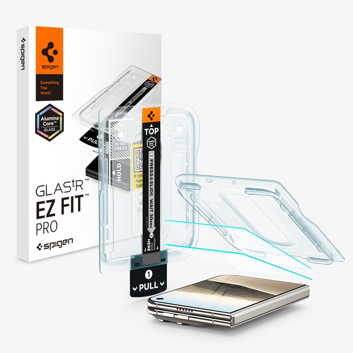 Spigen GlasTR EZ FIT 강화 유리 액정보호필름 아이폰 듀오용 | 9H 강화 유리, 자동 정렬 트레이, 100% 선명도, 오리지널 터치, 케이스 친화적, 2팩