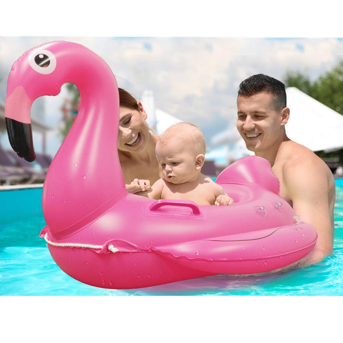 flamingo baby float with canopy