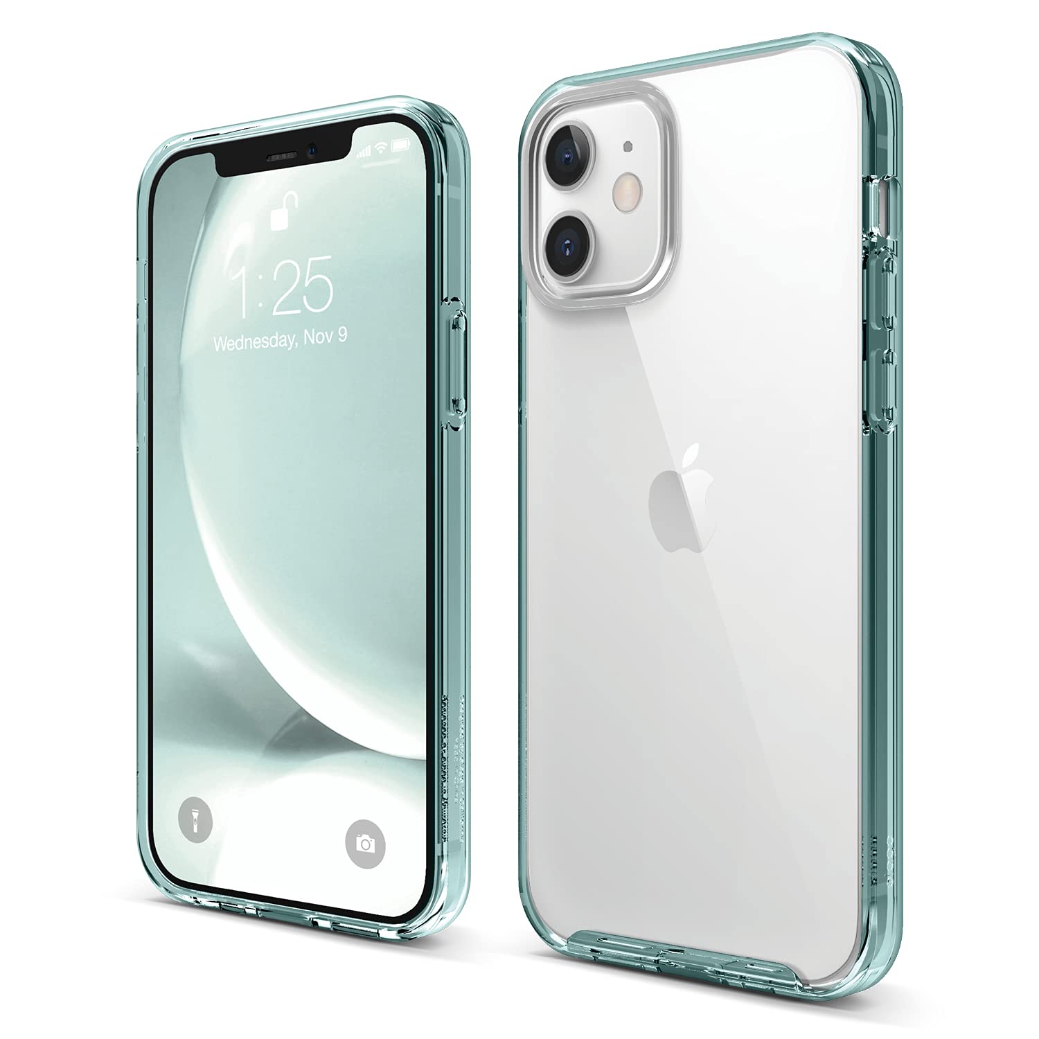 Elago Hybrid Clear Case for iPhone 12 & 12 Pro (6.1"), Reduced Yellowing, Durable PC Back, Flexible Bumper Shockproof Cover (Mint Green) โ image 1
