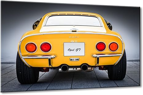 Fine Art Manufaktur Bild Auf Leinwand Opel Gt Speed Grosse 40cm X 60cm Opel Gt Gelb Oldtimer Klassiker Auto Bilder Heck Sportwagen Design Farbe Orange Rubrik Opel Auto Bilder
