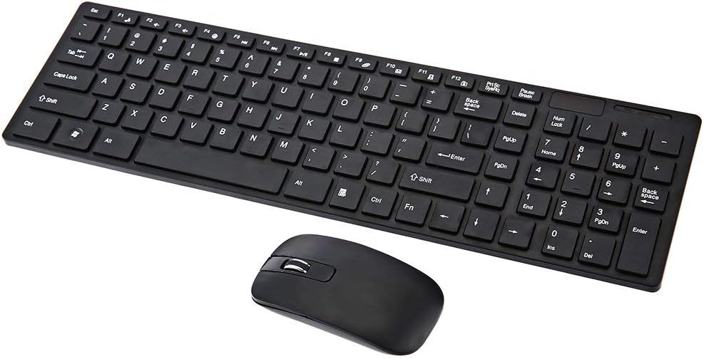SEASPIRIT Ultra Thin Fashion 2.4G Wireless Keyboard & Mouse Combo Kit (only Black)