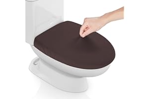 AZHCHKE Stretch Spandex Toilet Lid Cover, Thick Toilet Seat Cover for Bathroom, Washable Soft Toilet Cover, Fits Most Toilet Lids, Coffee