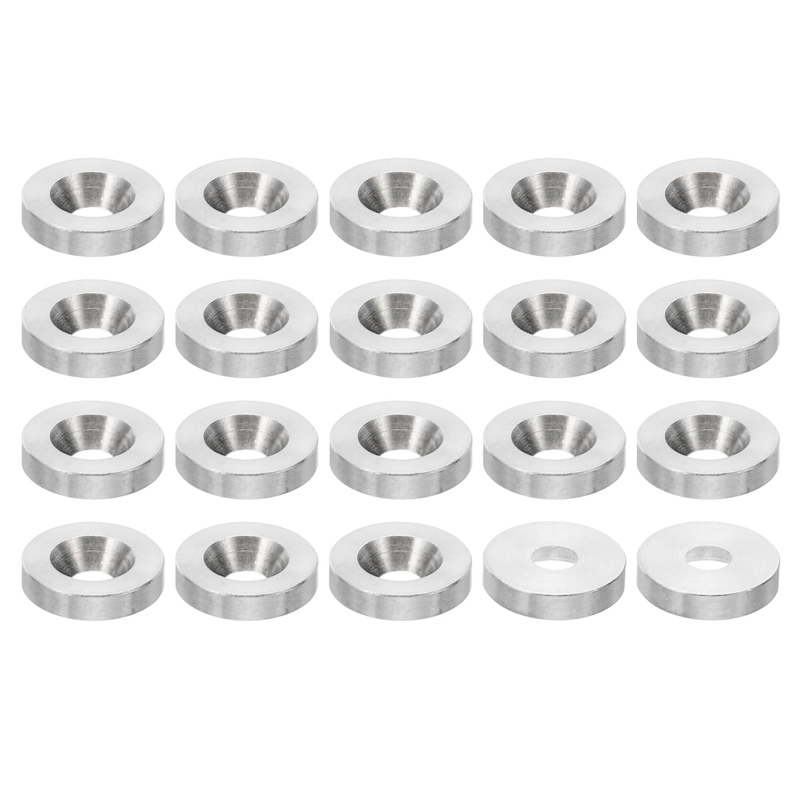PATIKIL M4 Finish Countersunk Washer, 20pcs 14mm Dia. 3mm Tall Solid 304 Stainless Steel CNC Finish Cup Washer Flat Screw Head Gasket for Construction — image 1