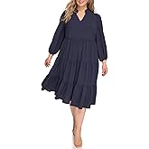 Jessica Howard Womens Long Sleeve Tiered Maxi Dress with V-Neck