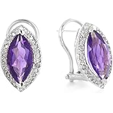 3.6 Carat 14k Solid White Gold Above All Else Amethyst Diamond Earrings