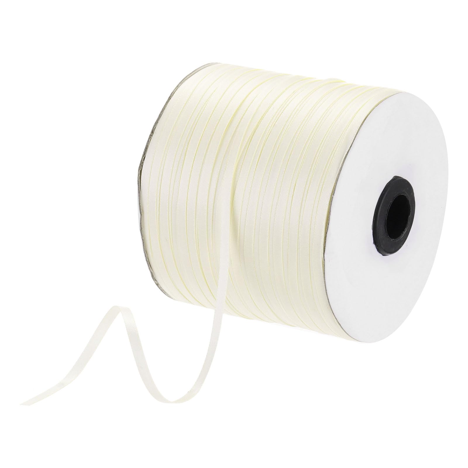 DMiotech 3mm Satin Ribbon 460m/1500ft Thin Double Face Fabric Grosgrain Ribbon for Gift Wrapping Floral Hair Flower Bouquet, Cream White