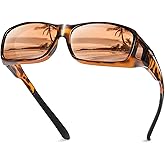 DUCO Polarized Wraparound Fitover Glasses Wear Over Sunglasses for Men Women UV Protection Sun Glasses 8954